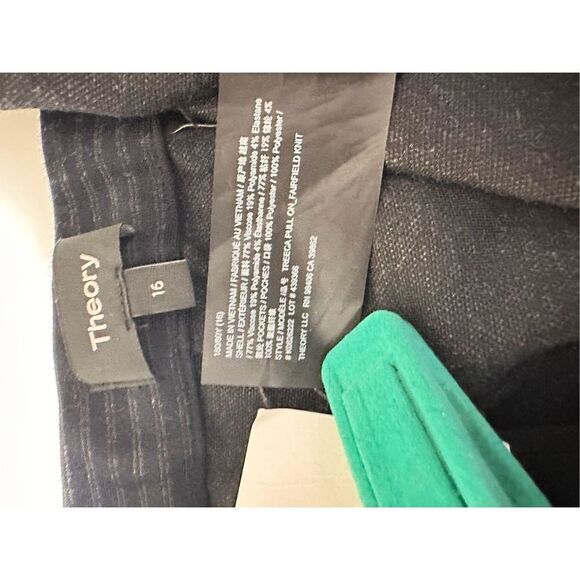 Theory Navy Striped Fairfield Knit Treeca Pant Size16 NWt - Picture 3 of 9
